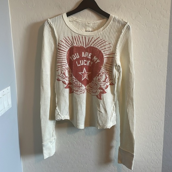 Free People Lucky Locket Long sleeve Waffle Tee - Picture 2 of 4
